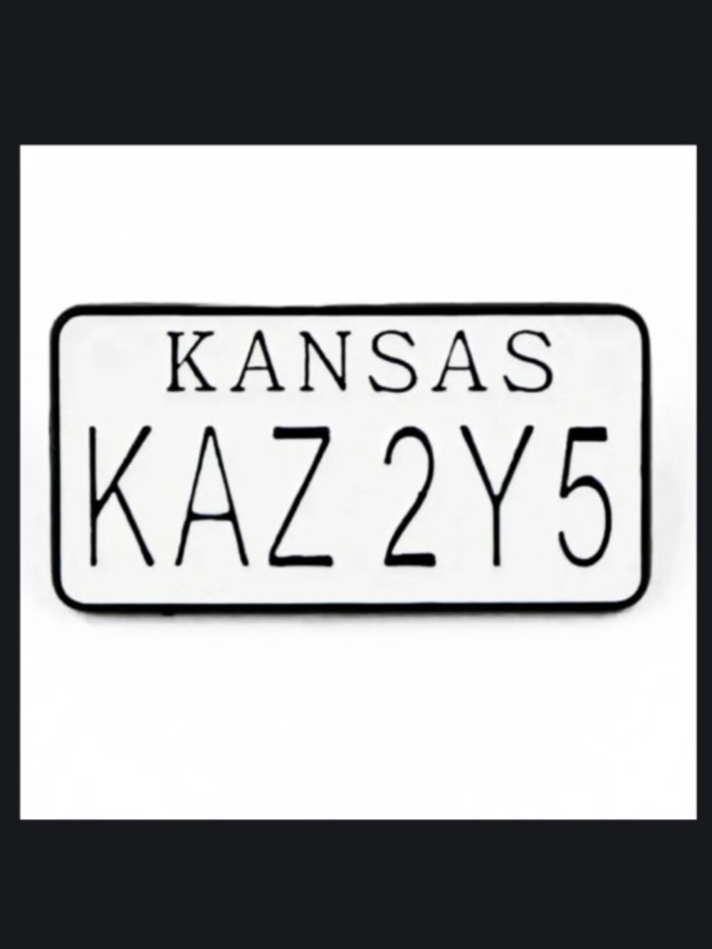 SUPERNATURAL IMPALA KS LICENSE PLATE ‘KAZ 2Y5’ ENAMEL PIN LAPEL PIN BROOCH NWT